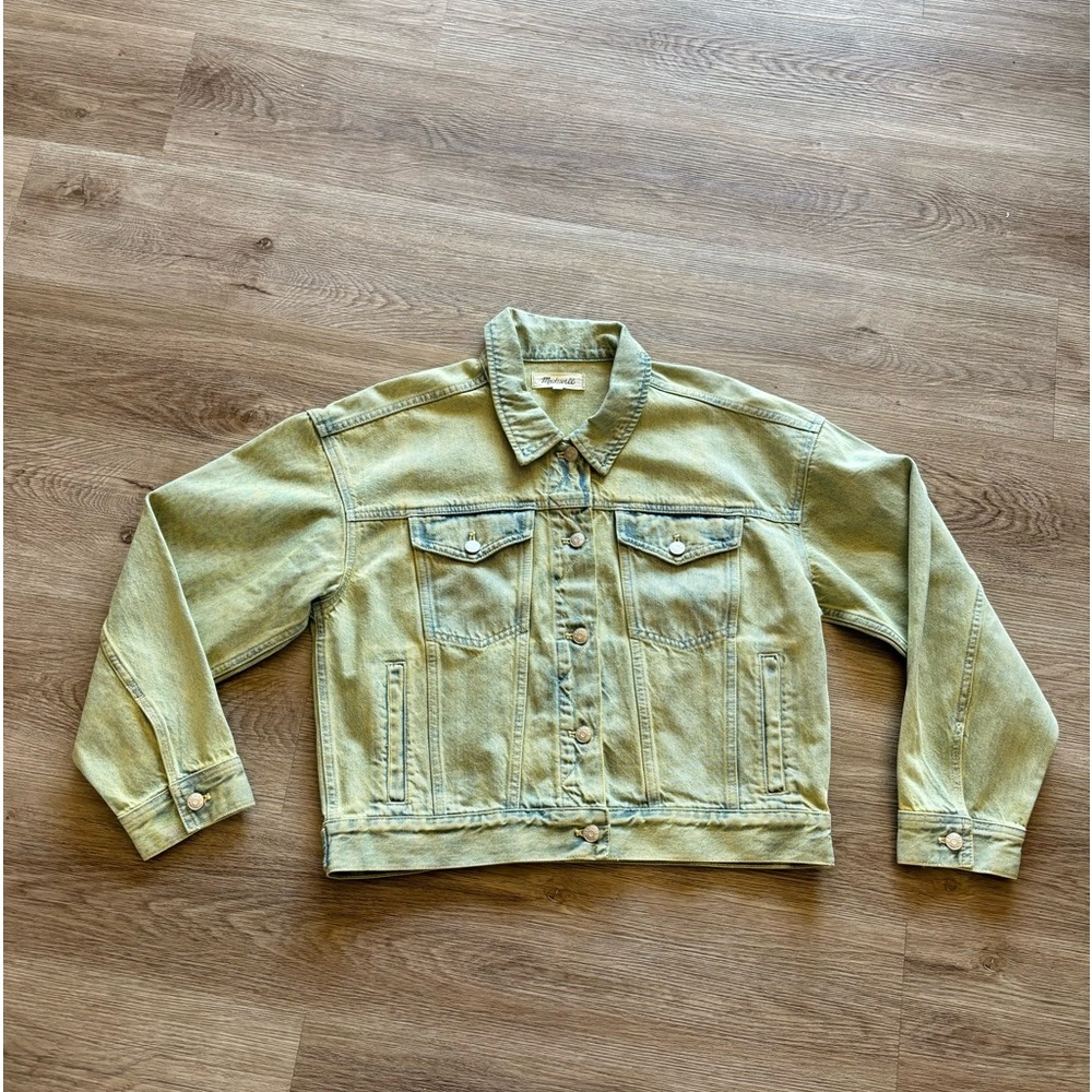 NWOT Madewell Oversized Denim Crop Trucker Jacket - Picture 3 of 11